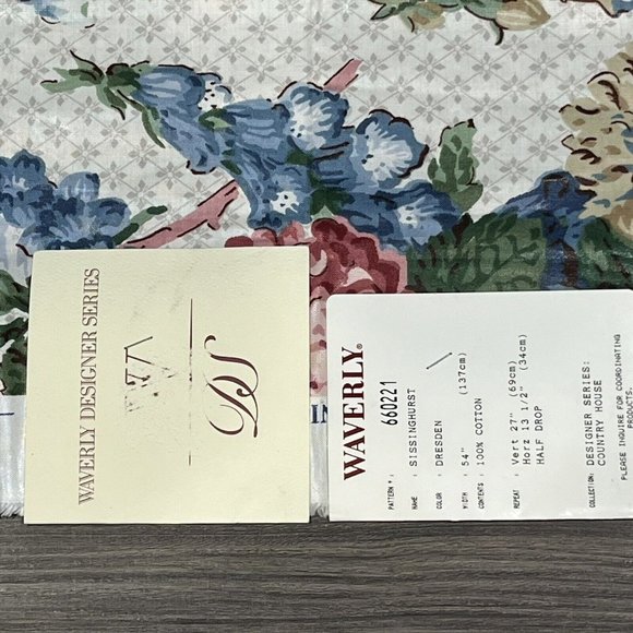 Waverly Designer Series Country House Half Drop Floral Fabric Pattern 660221 - Picture 5 of 16